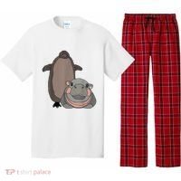 Pesto The Penguin And Moo Deng The Baby Hippo Funny Pajama Set thumb 0