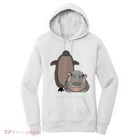 Pesto The Penguin And Moo Deng The Baby Hippo Funny Women's Hoodie thumb 0
