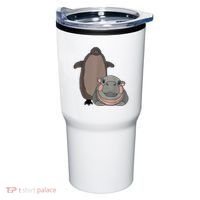 Pesto The Penguin And Moo Deng The Baby Hippo Funny Tumbler thumb 0