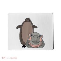 Pesto The Penguin And Moo Deng The Baby Hippo Funny Mousepad thumb 0