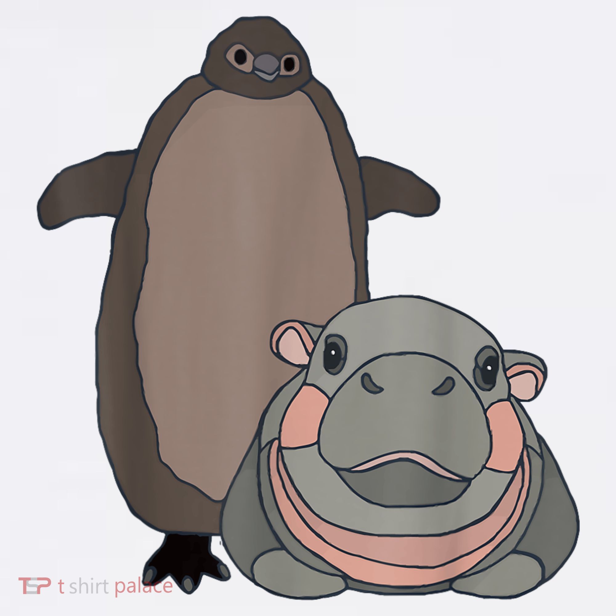Pesto The Penguin And Moo Deng The Baby Hippo Funny Ornament