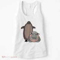 Pesto The Penguin And Moo Deng The Baby Hippo Funny Women's Tank Top thumb 0