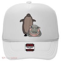 Pesto The Penguin And Moo Deng The Baby Hippo Funny Hat thumb 0