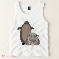 Pesto The Penguin And Moo Deng The Baby Hippo Funny Tank Top thumb 2
