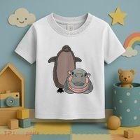 Pesto The Penguin And Moo Deng The Baby Hippo Funny Toddler T-Shirt thumb 3