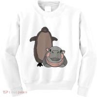 Pesto The Penguin And Moo Deng The Baby Hippo Funny Kids Sweatshirt thumb 0