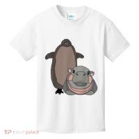 Pesto The Penguin And Moo Deng The Baby Hippo Funny Kids T-Shirt thumb 0