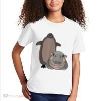 Pesto The Penguin And Moo Deng The Baby Hippo Funny Kids T-Shirt thumb 2