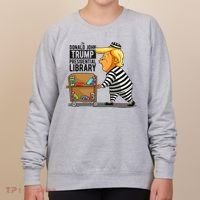 Prison Trump Presidential Library Funny Anti Trump Women's Sweatshirt thumb 0