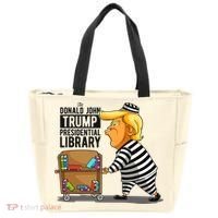 Prison Trump Presidential Library Funny Anti Trump Tote Bag thumb 0