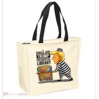 Prison Trump Presidential Library Funny Anti Trump Tote Bag thumb 2