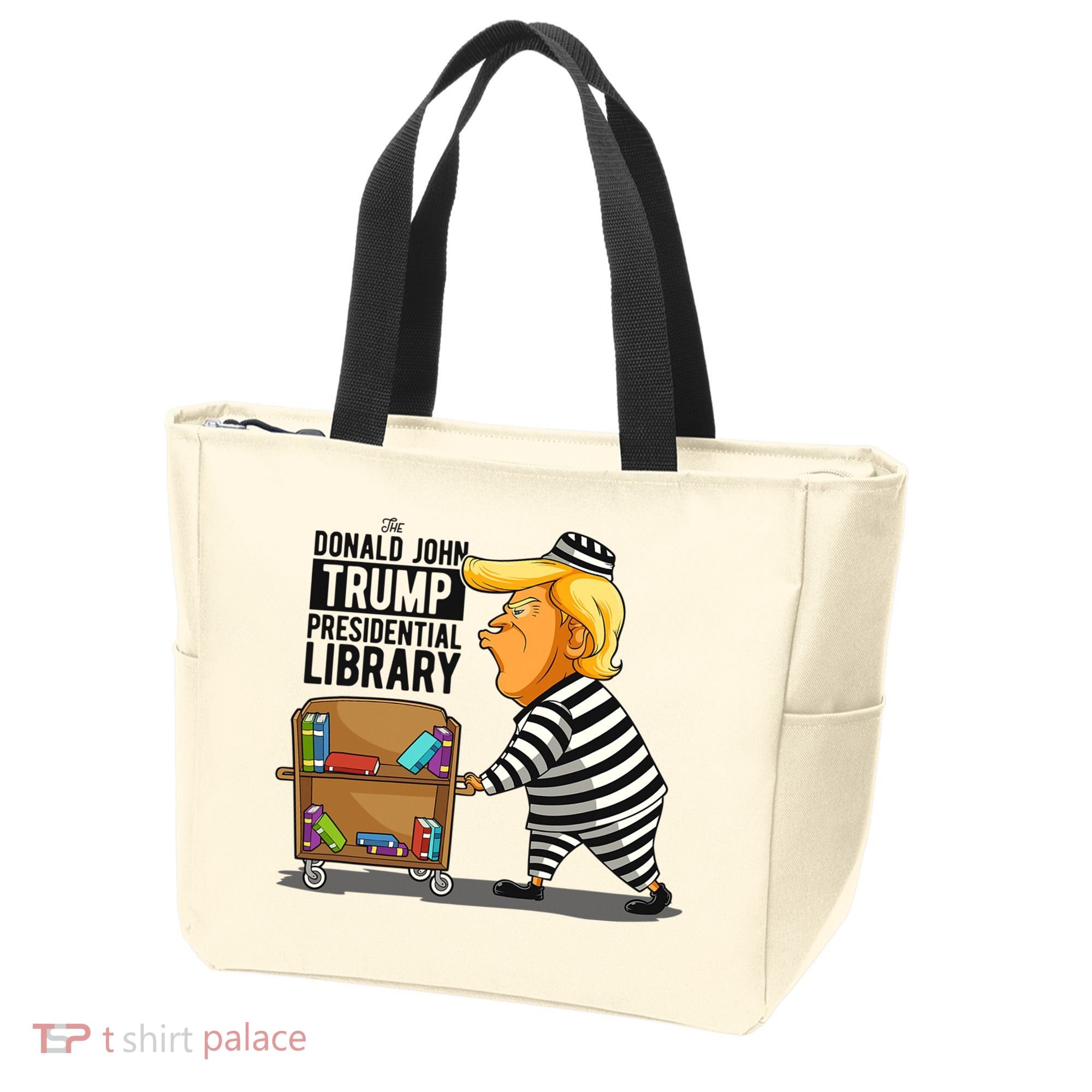 Prison Trump Presidential Library Funny Anti Trump Tote Bag