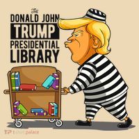 Prison Trump Presidential Library Funny Anti Trump Tote Bag thumb 4