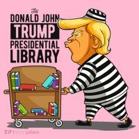 Prison Trump Presidential Library Funny Anti Trump Coaster thumb 2