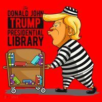 Prison Trump Presidential Library Funny Anti Trump Santa Hat thumb 1