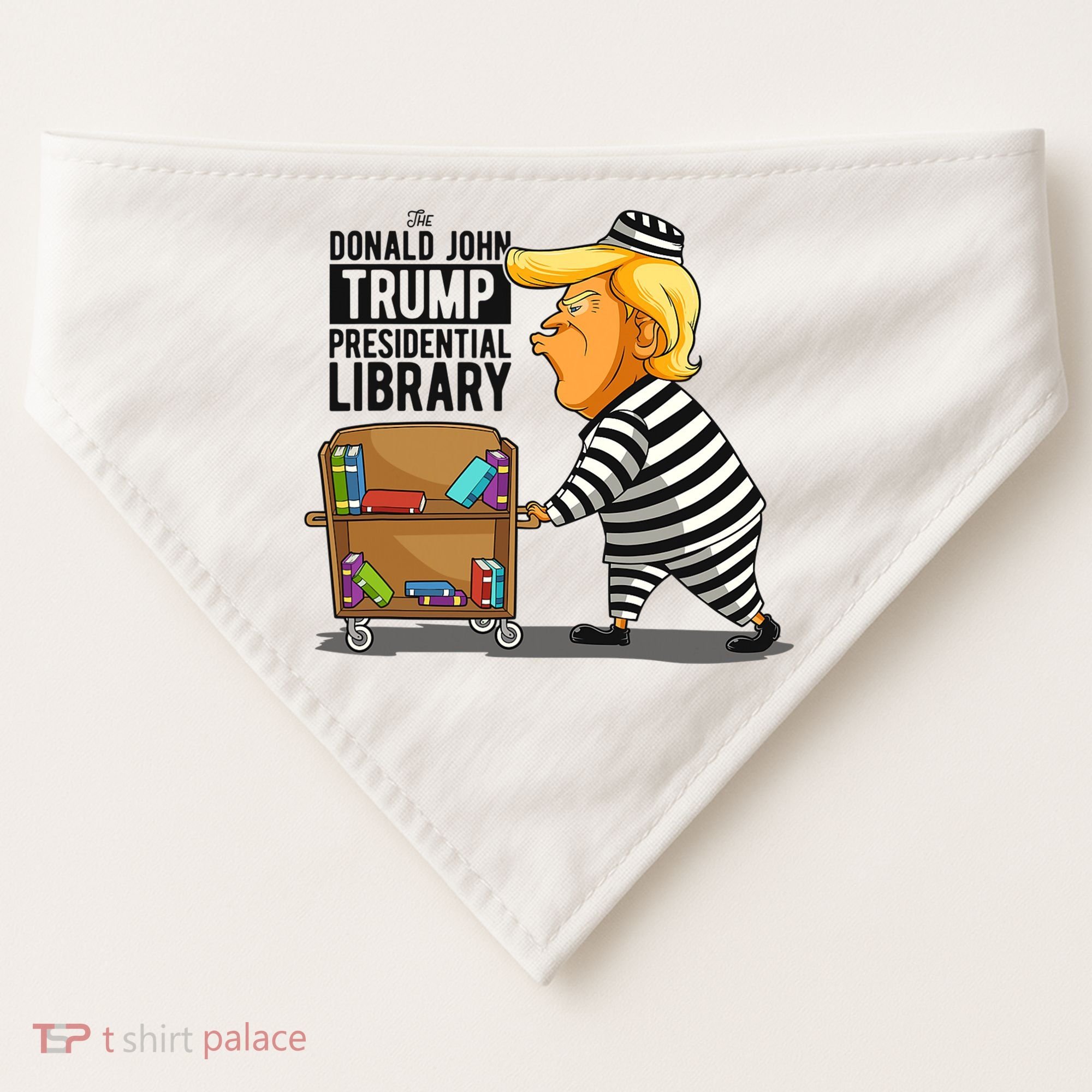 Prison Trump Presidential Library Funny Anti Trump USA-Made Doggie Bandana