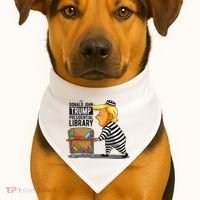 Prison Trump Presidential Library Funny Anti Trump USA-Made Doggie Bandana thumb 1
