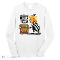 Prison Trump Presidential Library Funny Anti Trump Long Sleeve Shirt thumb 0