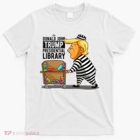 Prison Trump Presidential Library Funny Anti Trump T-Shirt thumb 0