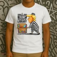 Prison Trump Presidential Library Funny Anti Trump T-Shirt thumb 3