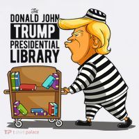 Prison Trump Presidential Library Funny Anti Trump T-Shirt thumb 7