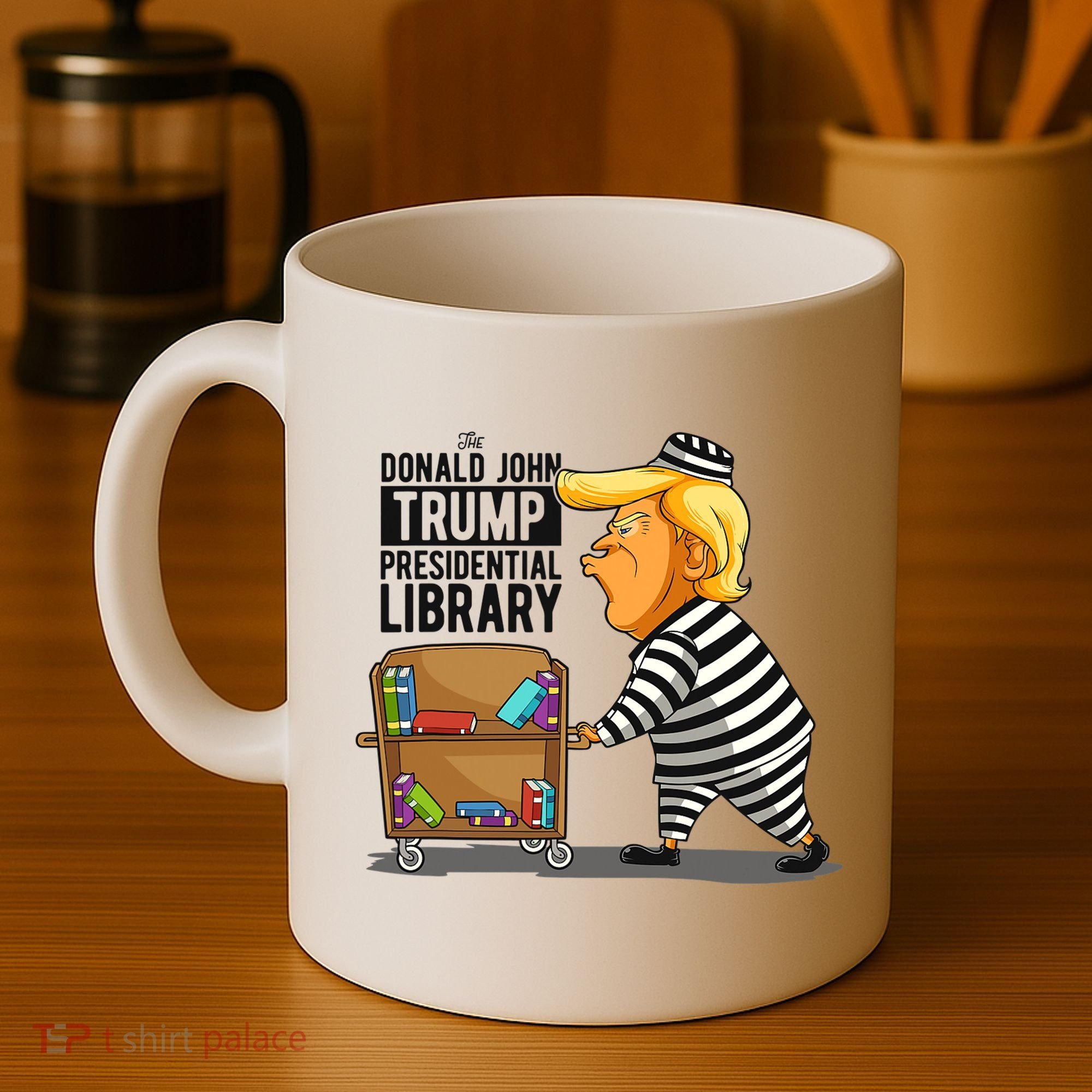 Prison Trump Presidential Library Funny Anti Trump Coffee Mug