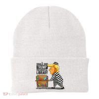 Prison Trump Presidential Library Funny Anti Trump Beanie thumb 0