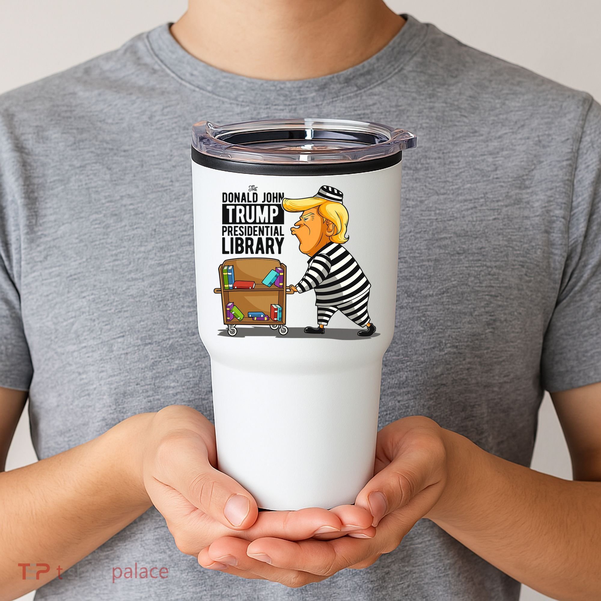 Prison Trump Presidential Library Funny Anti Trump Tumbler