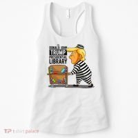 Prison Trump Presidential Library Funny Anti Trump Women's Tank Top thumb 0