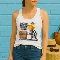 Prison Trump Presidential Library Funny Anti Trump Women's Tank Top thumb 2