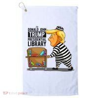 Prison Trump Presidential Library Funny Anti Trump Golf Towel thumb 0
