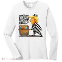 Prison Trump Presidential Library Funny Anti Trump Women's Long Sleeve Shirt thumb 0