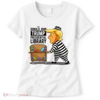 Prison Trump Presidential Library Funny Anti Trump Women's T-Shirt thumb 0