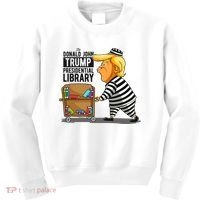 Prison Trump Presidential Library Funny Anti Trump Kids Sweatshirt thumb 0