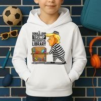 Prison Trump Presidential Library Funny Anti Trump Kids Hoodie thumb 2