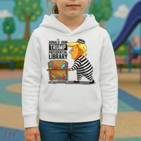Prison Trump Presidential Library Funny Anti Trump Kids Hoodie thumb 3