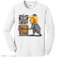 Prison Trump Presidential Library Funny Anti Trump Kids Long Sleeve Shirt thumb 0