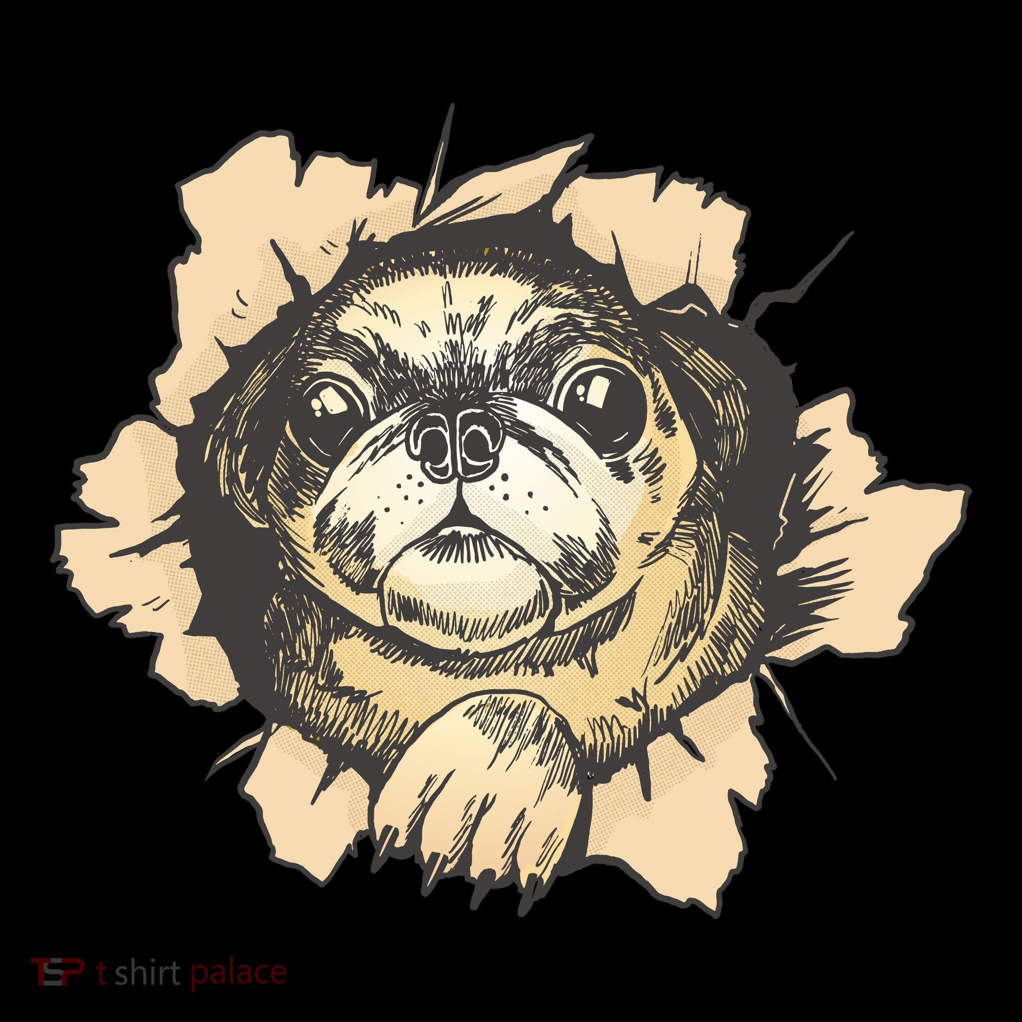 Pug Torn Bucket Hat