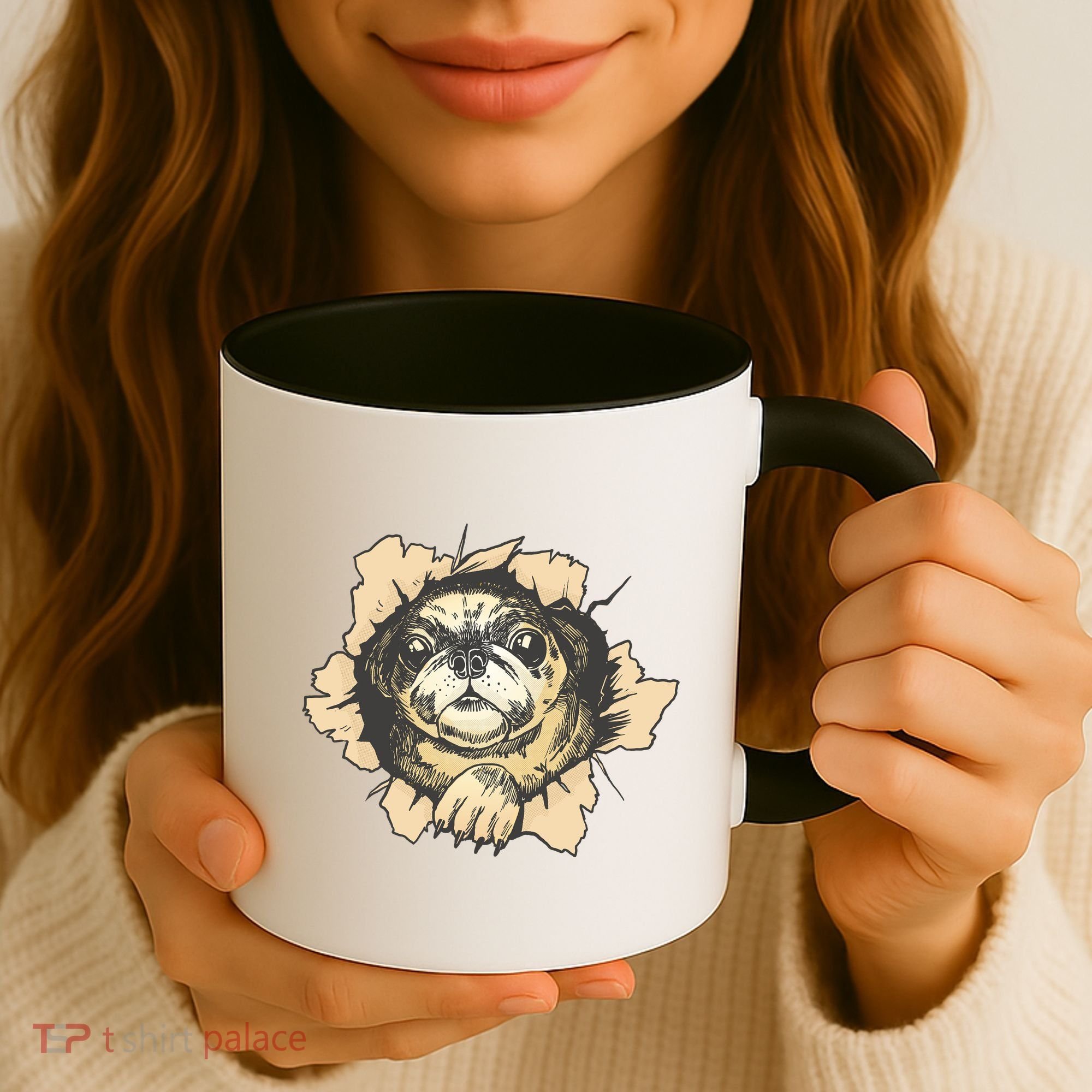 Pug Torn Coffee Mug