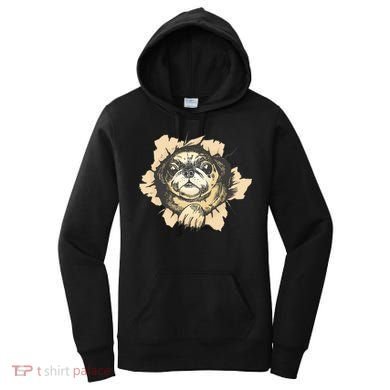 Pug Torn Women's Hoodie