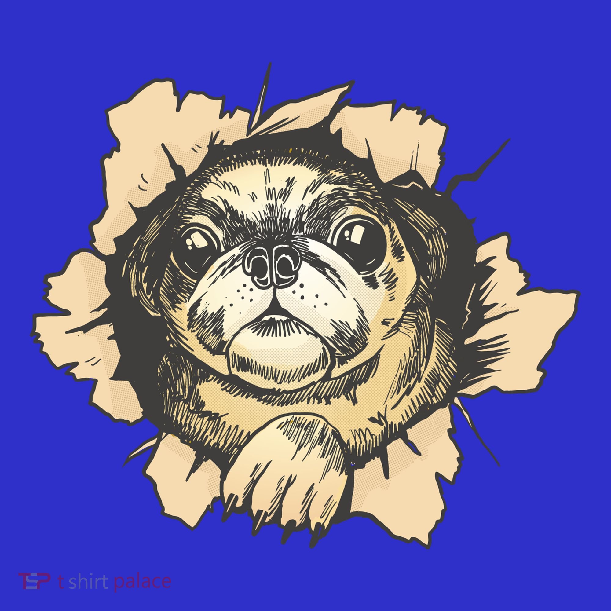 Pug Torn Button