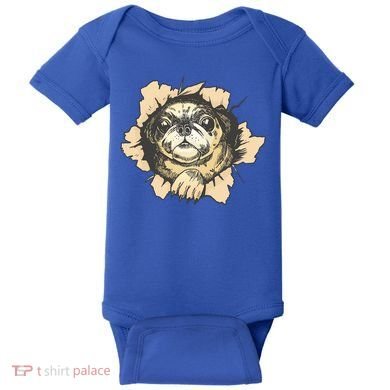 Pug Torn Baby Bodysuit