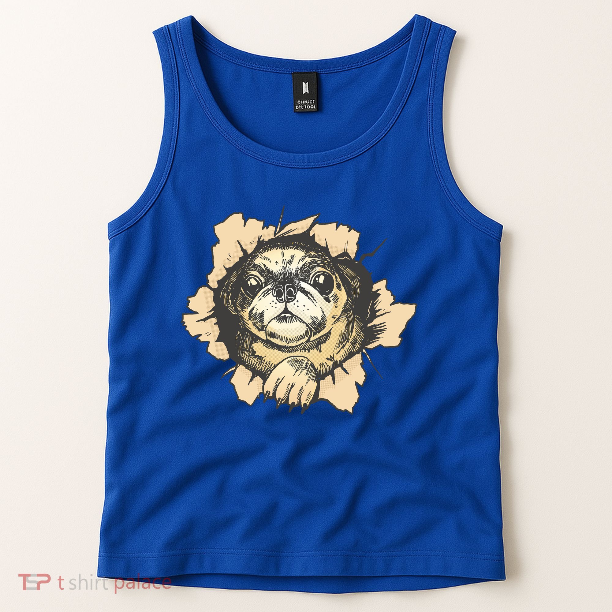 Pug Torn Tank Top
