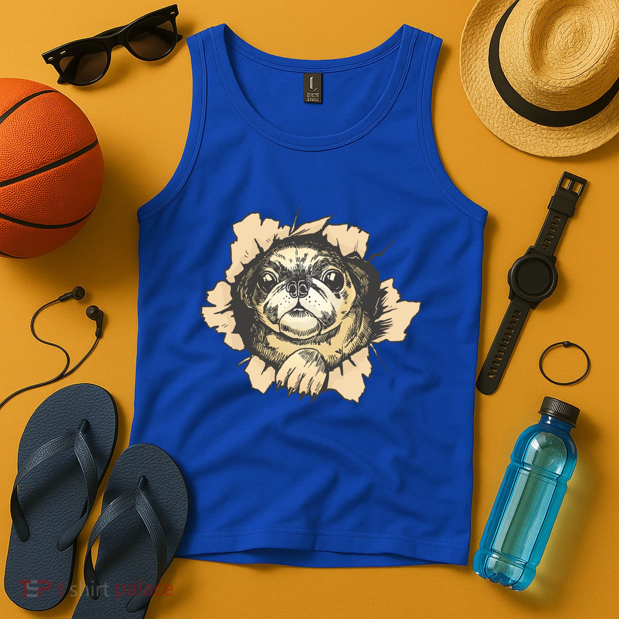 Pug Torn Tank Top