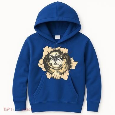Pug Torn Kids Hoodie