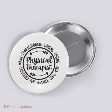 Physical Therapist PT Physical Therapy Physiotherapy Vintage Button