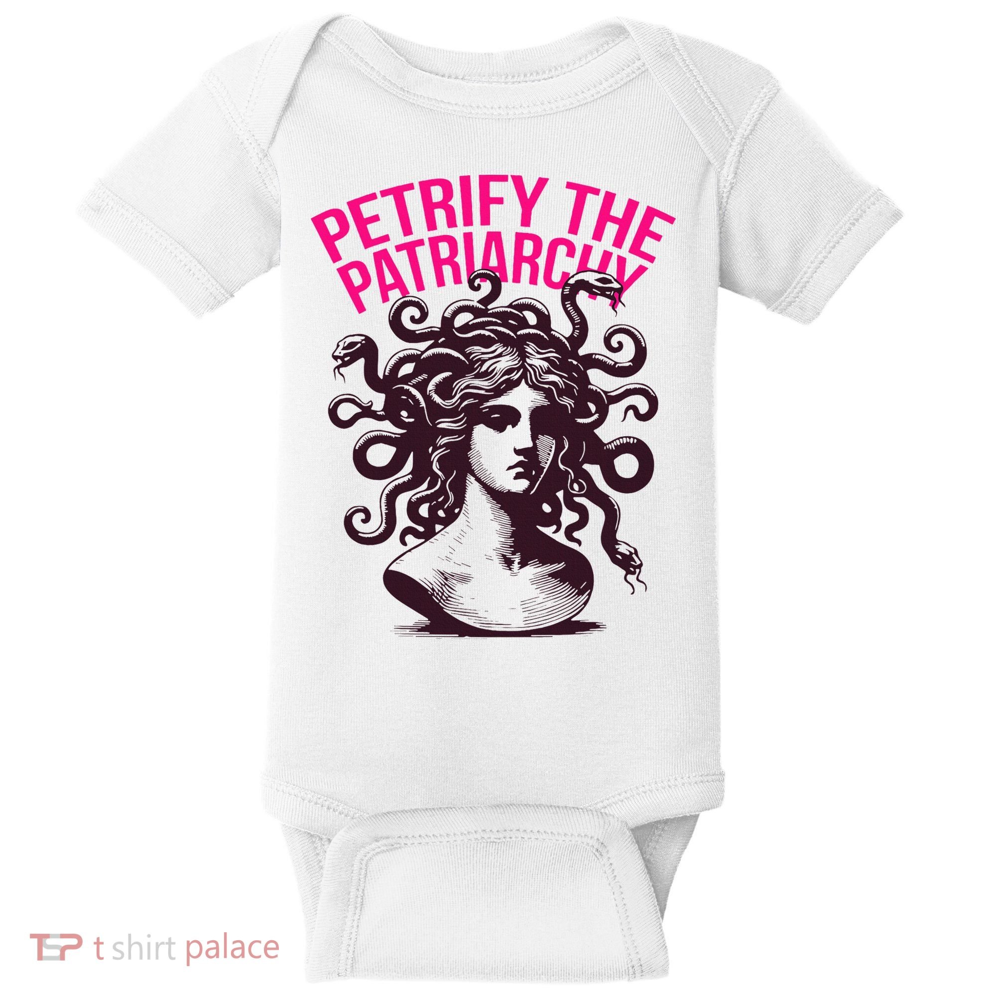 Petrify The Patriarchy Medusa Greek Mythology. Baby Bodysuit