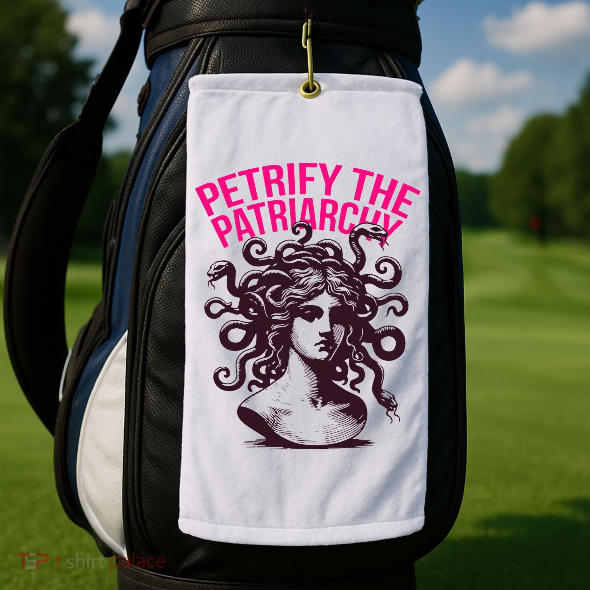 Petrify The Patriarchy Medusa Greek Mythology. Golf Towel