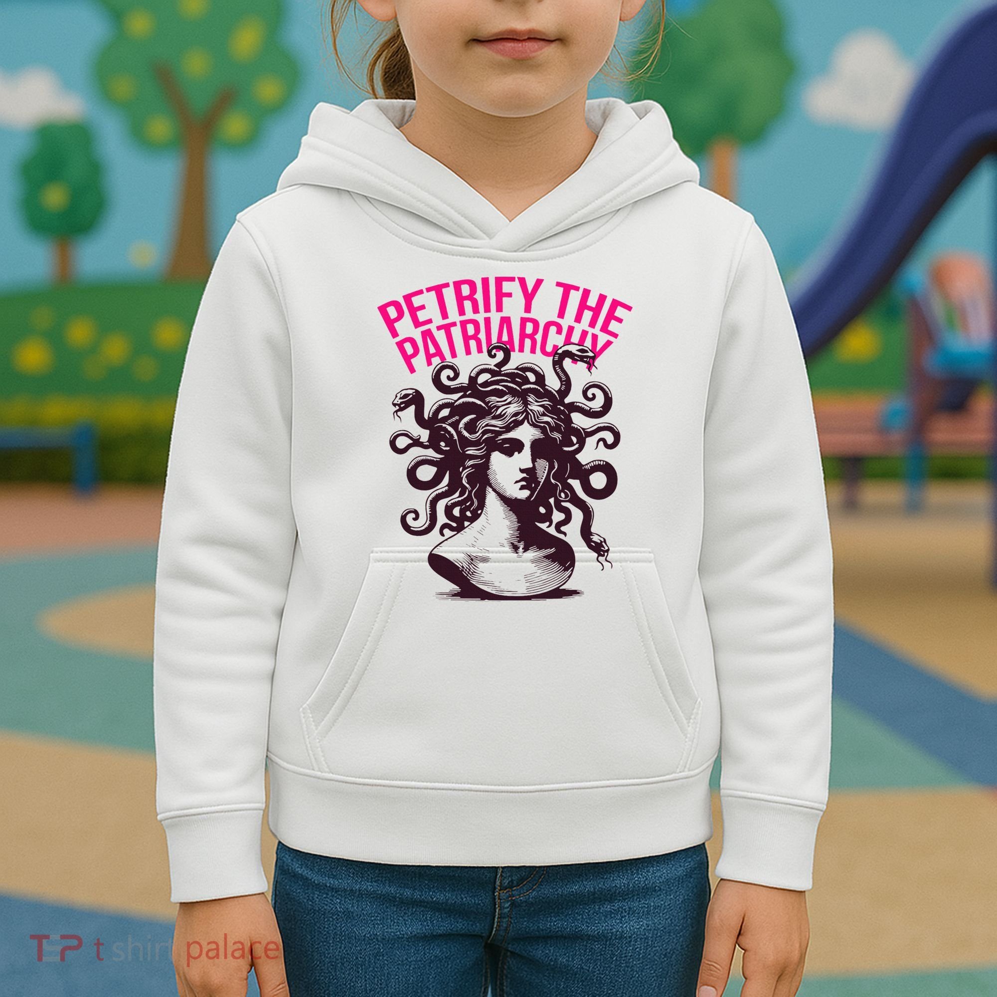 Petrify The Patriarchy Medusa Greek Mythology. Kids Hoodie