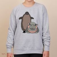 Pesto The Penguin And Moo Deng The Baby Hippo Women's Sweatshirt thumb 0
